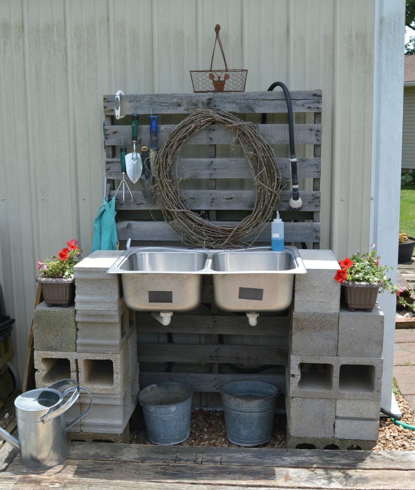 Cinder Block outdoor sink